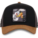 schwarze-und-braune-gebogene-snapback-kappe-bugs-bunny-und-daffy-duck-loo10-bad-looney-tunes-von-capslab