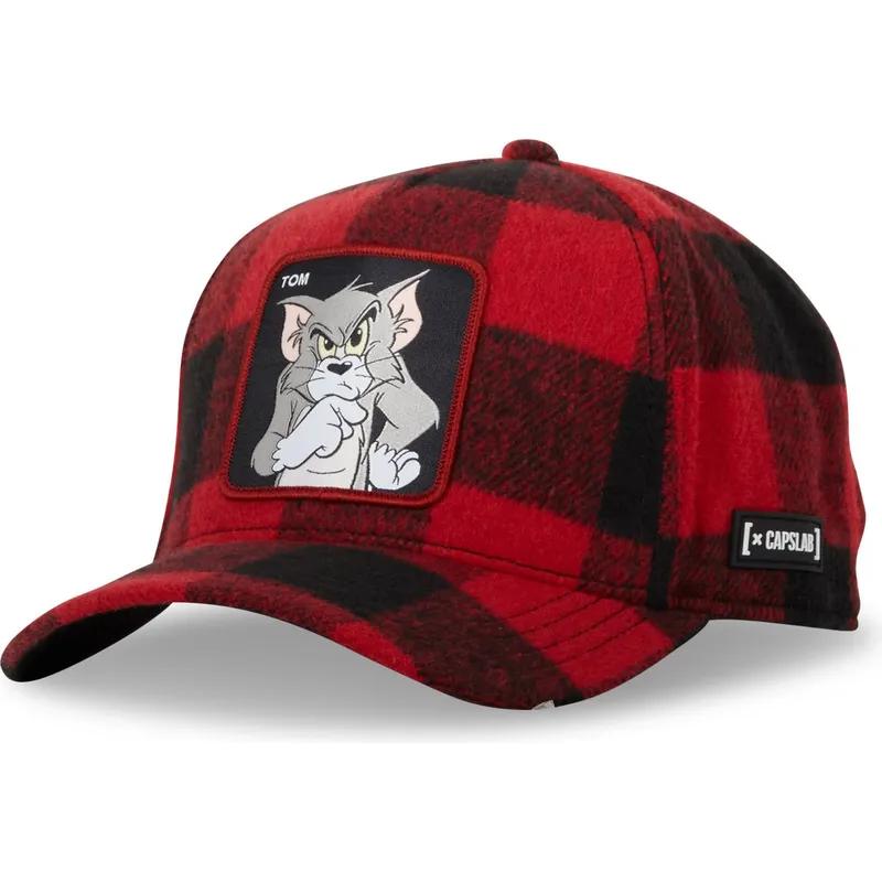 czerwona-i-czarna-zakrzywiona-czapka-snapback-tom-taj5-tj6-looney-tunes-od-capslab