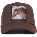 braune-snapback-kappe-mit-gebogenem-schirm-pferd-dark-horse-field-100-all-season-wool-the-farm-von-goorin-bros