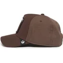braune-snapback-kappe-mit-gebogenem-schirm-pferd-dark-horse-field-100-all-season-wool-the-farm-von-goorin-bros