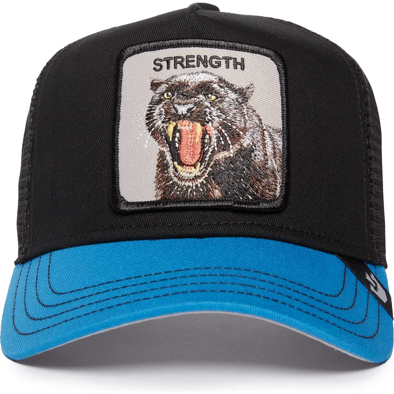 cepur-izliekta-truckeris-melns-snapback-strength-panther-fan-the-farm-no-goorin-bros