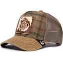 cepur-izliekta-truckeris-bruns-snapback-king-moon-lion-uk-plaid-the-farm-no-goorin-bros