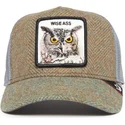 cepur-izliekta-truckeris-daudzkrasains-snapback-wise-ass-moon-owl-uk-plaid-the-farm-no-goorin-bros