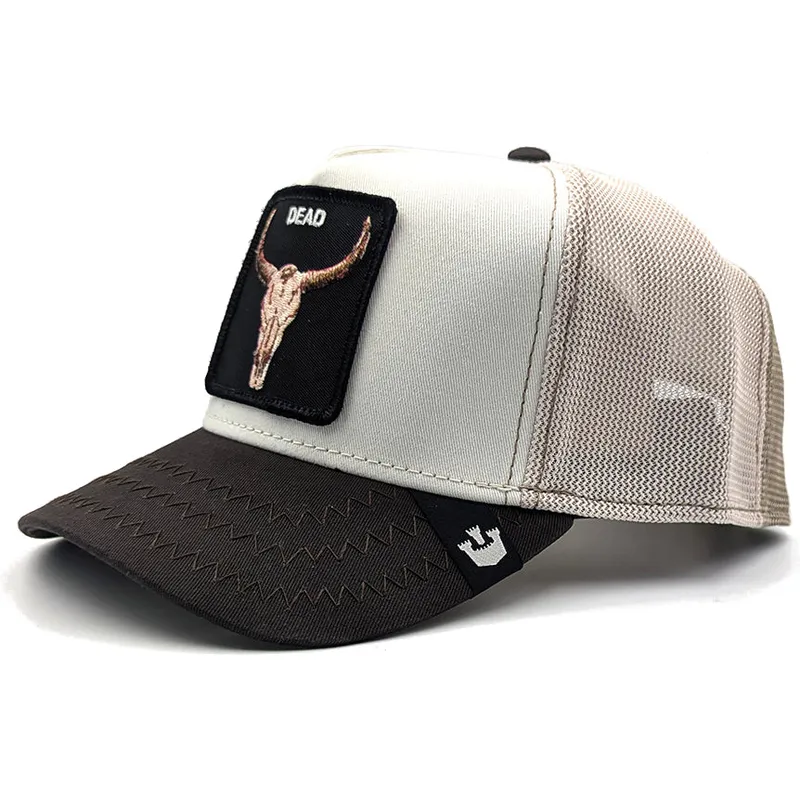 cepur-izliekta-truckeris-bruns-snapback-dead-skull-tri-tone-the-farm-no-goorin-bros