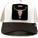cepur-izliekta-truckeris-bruns-snapback-dead-skull-tri-tone-the-farm-no-goorin-bros