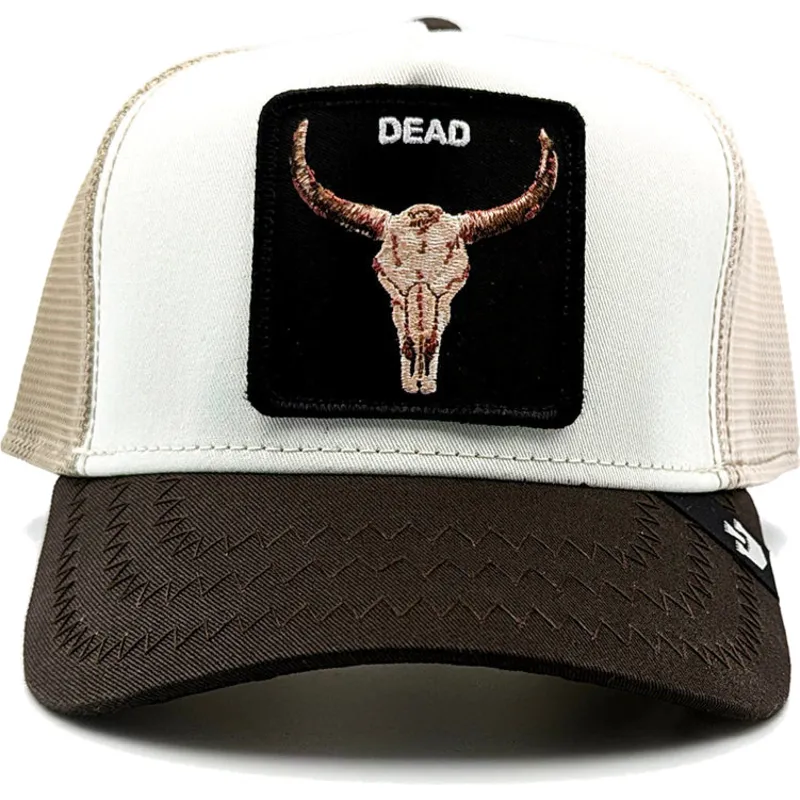 cepur-izliekta-truckeris-bruns-snapback-dead-skull-tri-tone-the-farm-no-goorin-bros