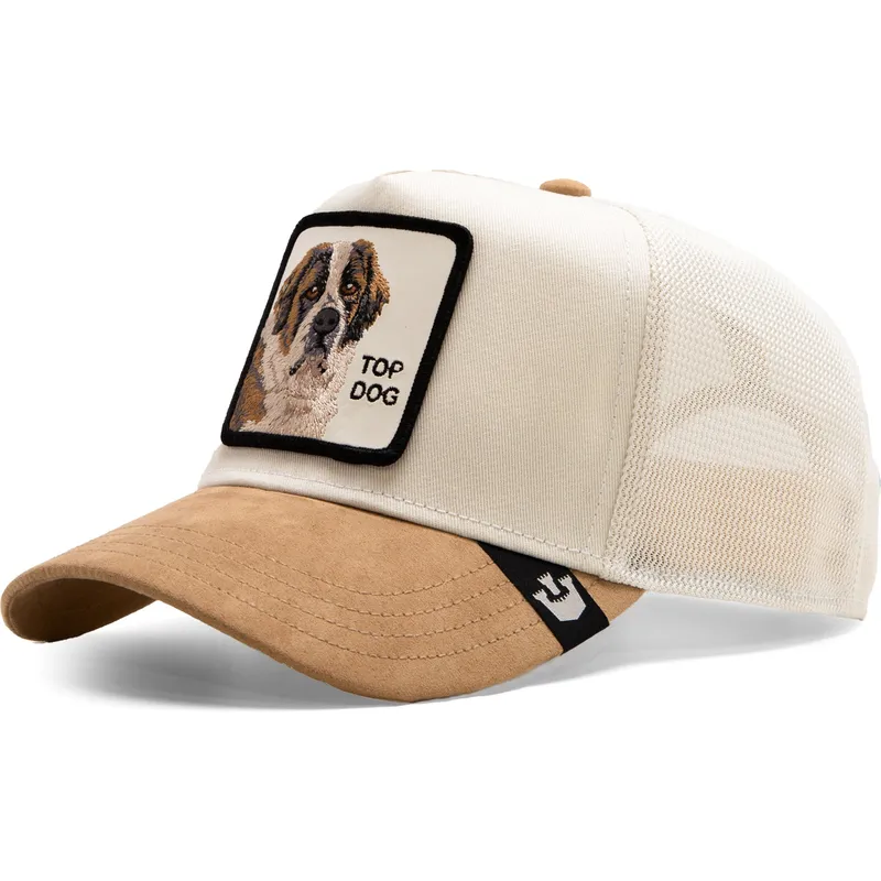 trucker-cap-beige-bernhardiner-top-dog-the-suede-st-bernard-the-farm-von-goorin-bros