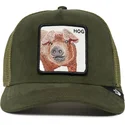 cepur-izliekta-truckeris-zals-snapback-hog-the-suede-pig-the-farm-no-goorin-bros