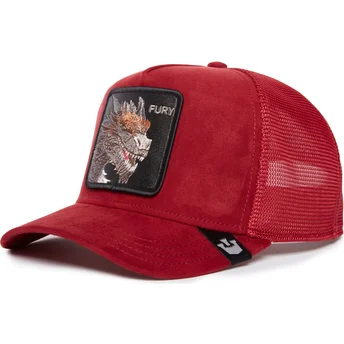 cepur-izliekta-truckeris-sarkans-snapback-fury-the-suede-the-farm-no-goorin-bros