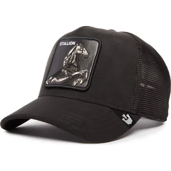 cepur-izliekta-truckeris-melns-snapback-the-suede-stallion-blacked-out-the-farm-no-goorin-bros