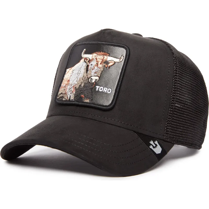 cepur-izliekta-truckeris-melns-snapback-the-suede-bull-blacked-out-the-farm-no-goorin-bros