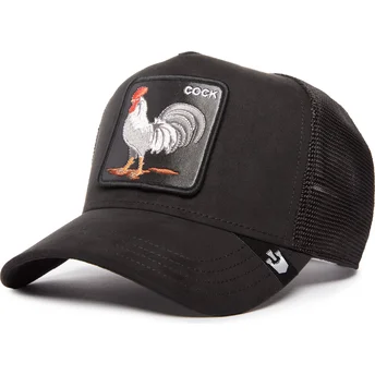 cepur-izliekta-truckeris-melns-snapback-cock-the-suede-rooster-blacked-out-the-farm-no-goorin-bros