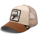 trucker-cap-beige-und-braun-skorpion-deadly-the-deadliest-scorpion-eco-brutalism-the-farm-von-goorin-bros