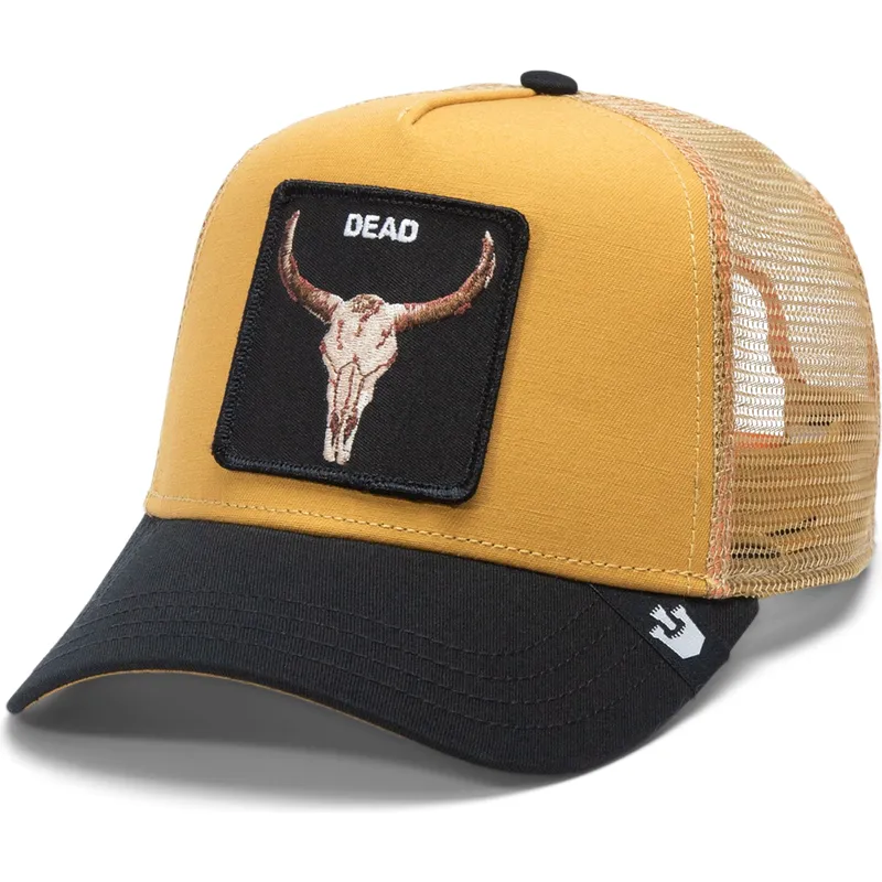 cepur-izliekta-truckeris-dzeltens-snapback-the-dead-skull-eco-brutalism-the-farm-no-goorin-bros