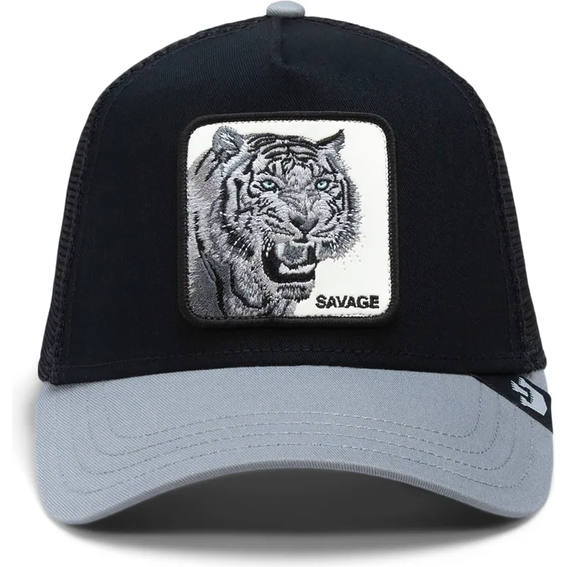 cepur-izliekta-truckeris-melns-snapback-the-savage-tiger-big-cats-the-farm-no-goorin-bros