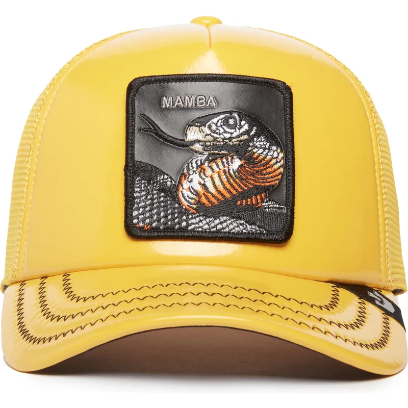 cepur-izliekta-truckeris-dzeltens-snapback-mamba-mentality-puff-patent-the-farm-no-goorin-bros