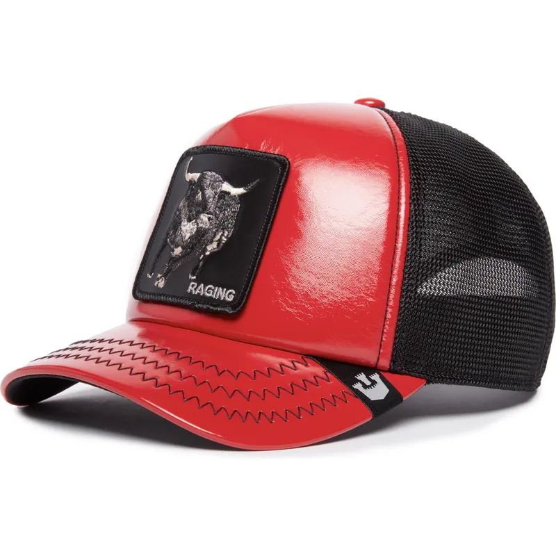 cepur-izliekta-truckeris-sarkans-snapback-raging-pamplona-puff-patent-the-farm-no-goorin-bros