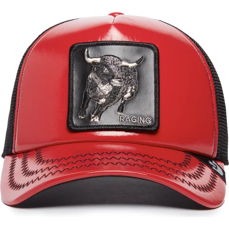cepur-izliekta-truckeris-sarkans-snapback-raging-pamplona-puff-patent-the-farm-no-goorin-bros