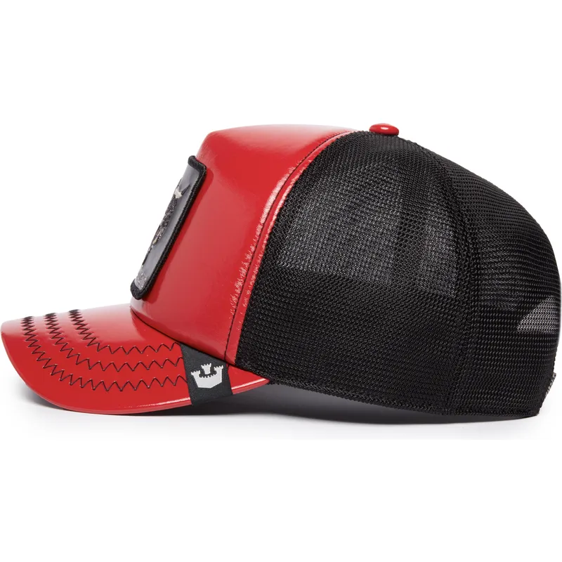 cepur-izliekta-truckeris-sarkans-snapback-raging-pamplona-puff-patent-the-farm-no-goorin-bros