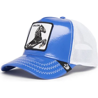 Trucker-Cap blau und weiß Pferd Stallion Horsepower Puff Patent The Farm von Goorin Bros.