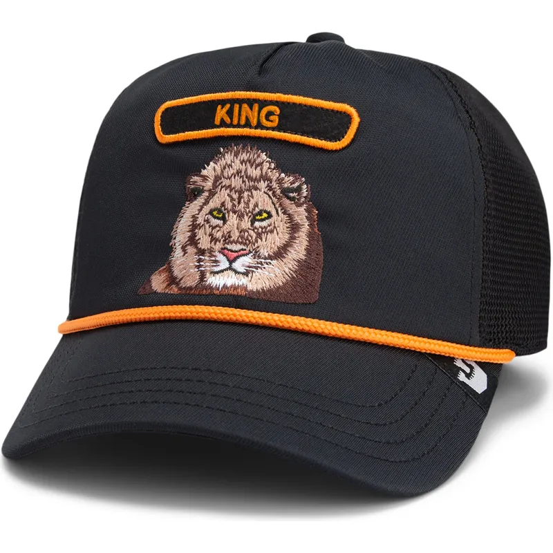 svart-trucker-keps-lejon-king-gb2-lion-the-rocker-the-farm-fran-goorin-bros