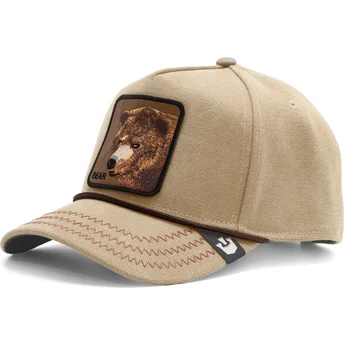 Goorin Bros. Curved Brim Bear Bare Duck Canvas The Farm Light Brown Snapback Cap