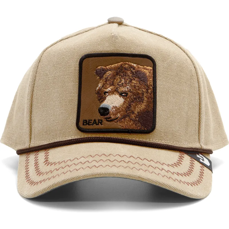 czapka-z-daszkiem-jasnobrazowa-snapback-z-niedzwiedziem-bear-bare-duck-canvas-the-farm-od-goorin-bros