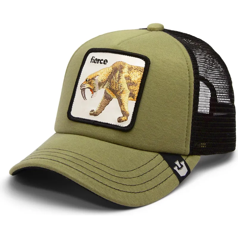 cepur-izliekta-truckeris-zals-snapback-berniem-no-sable-fierce-cat-teefs-extinct-the-farm-no-goorin-bros