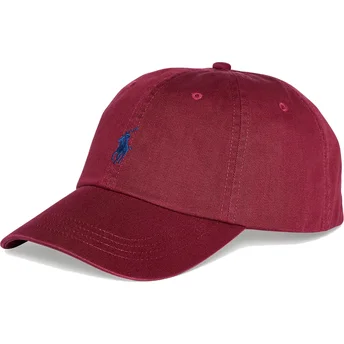 Verstellbare bordeauxrote Baumwoll-Chino-Klassik-Sportkappe von Polo Ralph Lauren