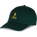 polo-ralph-lauren-curved-brim-yellow-logo-classic-sport-green-adjustable-cap