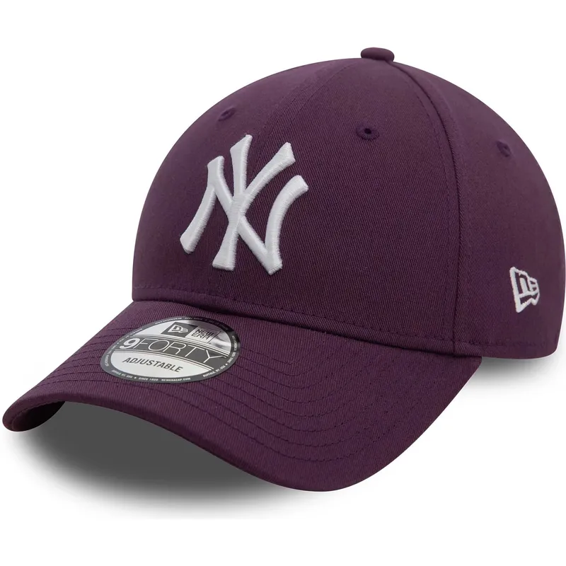 verstellbare-violette-9forty-league-essential-kappe-der-new-york-yankees-mlb-von-new-era