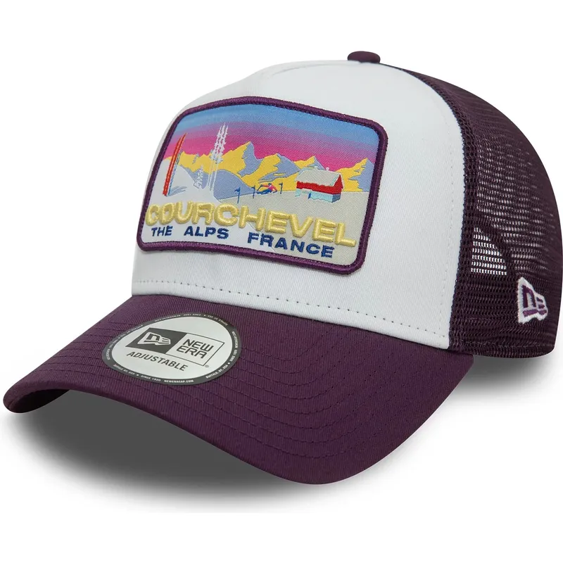 cepur-izliekta-truckeris-violets-snapback-a-frame-ski-patch-no-courchevel-ciudades-y-playas-no-new-era