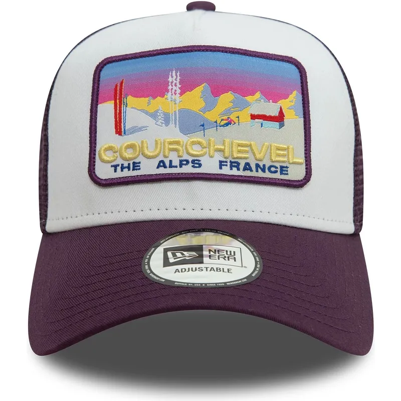 cepur-izliekta-truckeris-violets-snapback-a-frame-ski-patch-no-courchevel-ciudades-y-playas-no-new-era