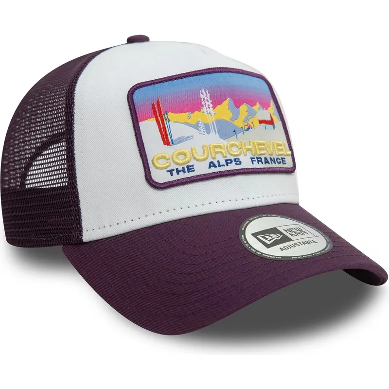 cepur-izliekta-truckeris-violets-snapback-a-frame-ski-patch-no-courchevel-ciudades-y-playas-no-new-era