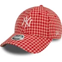 verstellbare-rosa-damen-cap-9forty-hahnentritt-new-york-yankees-mlb-von-new-era