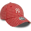 verstellbare-rosa-damen-cap-9forty-hahnentritt-new-york-yankees-mlb-von-new-era