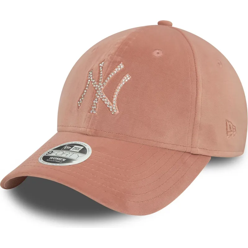 cepur-izliekta-roza-regulejams-9forty-velour-diamante-no-new-york-yankees-mlb-no-new-era