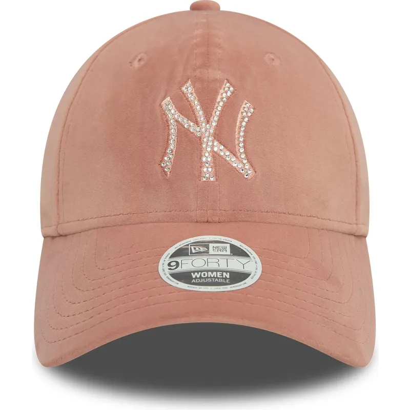cepur-izliekta-roza-regulejams-9forty-velour-diamante-no-new-york-yankees-mlb-no-new-era