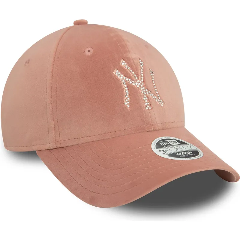 cepur-izliekta-roza-regulejams-9forty-velour-diamante-no-new-york-yankees-mlb-no-new-era