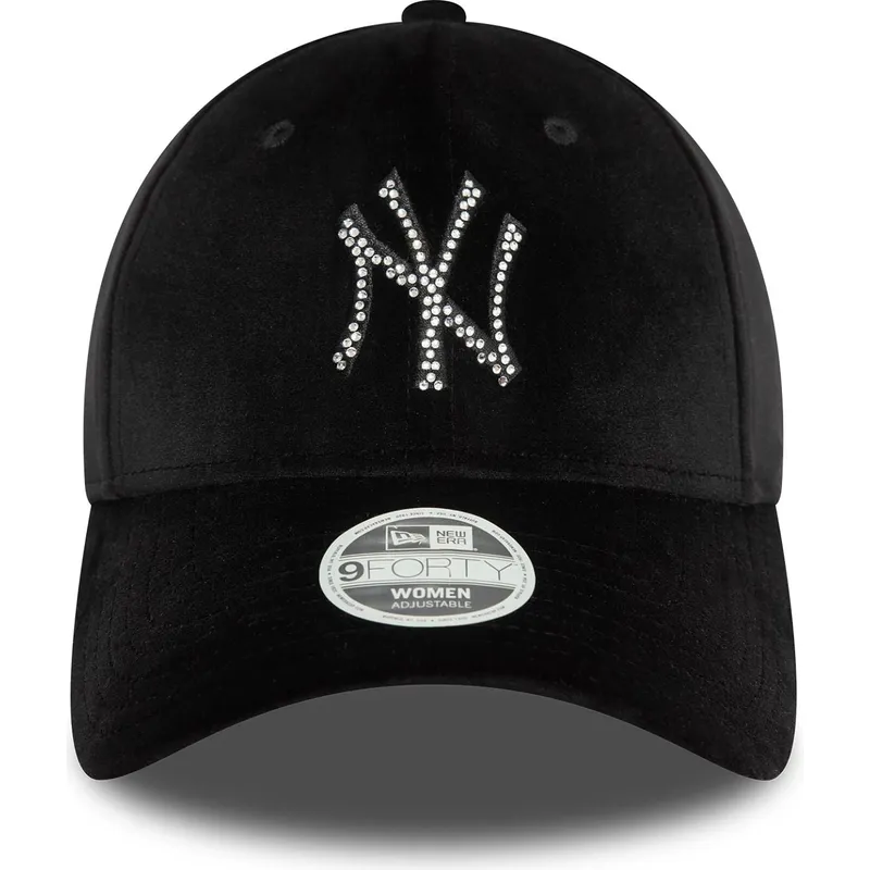cepur-izliekta-melns-regulejams-9forty-velour-diamante-no-new-york-yankees-mlb-no-new-era
