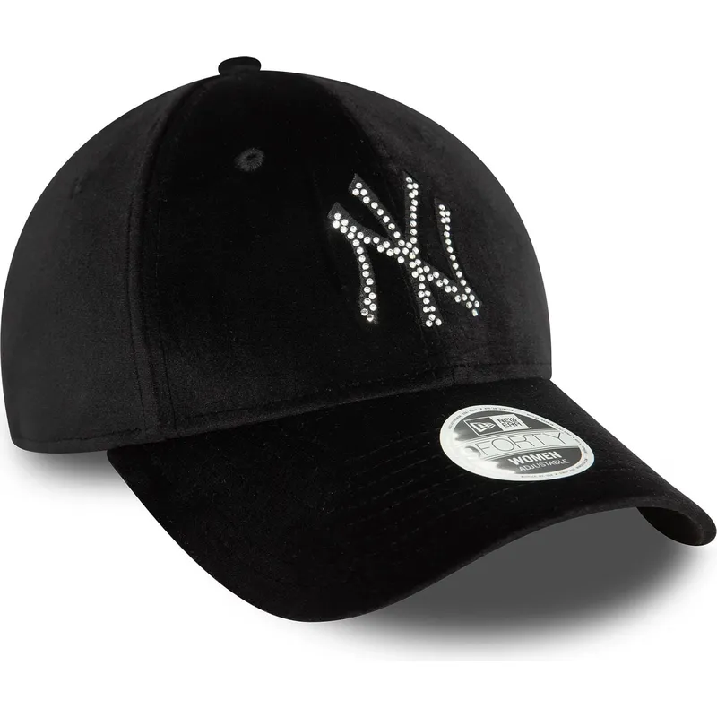 cepur-izliekta-melns-regulejams-9forty-velour-diamante-no-new-york-yankees-mlb-no-new-era