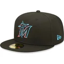 schwarze-flache-angepasste-59fifty-ac-perf-kappe-der-miami-marlins-mlb-von-new-era