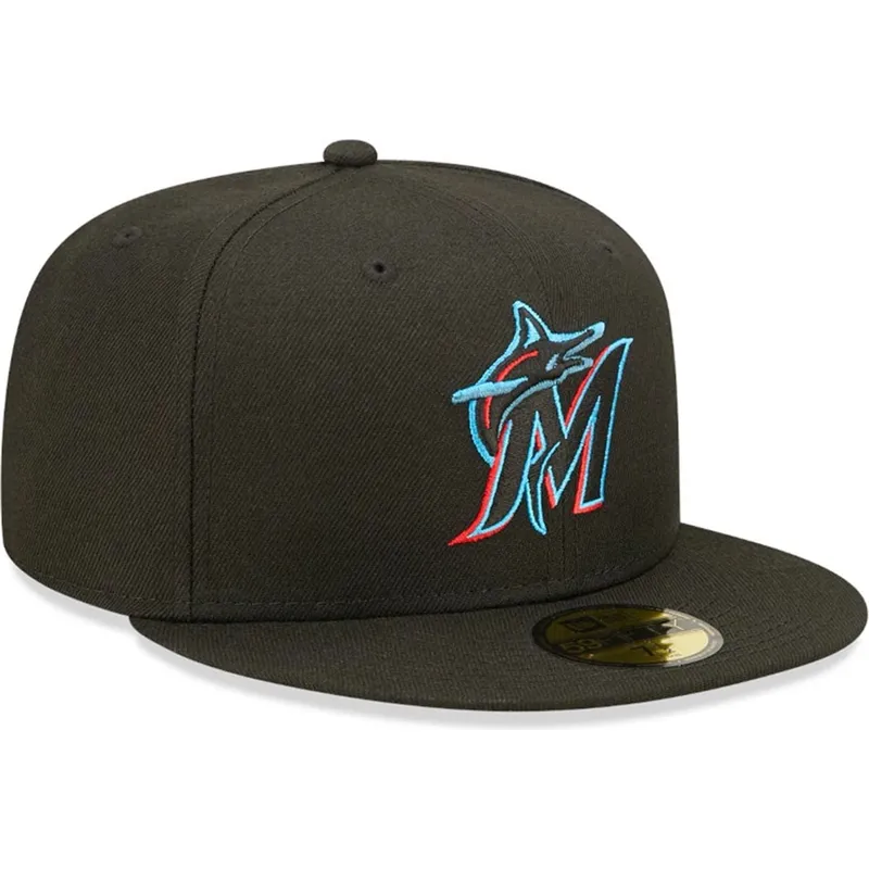 cepur-plakana-melns-pieguloss-59fifty-ac-perf-no-miami-marlins-mlb-no-new-era