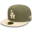 los-angeles-dodgers-mlb-59fifty-side-patch-grune-und-beige-fitted-kappe-von-new-era