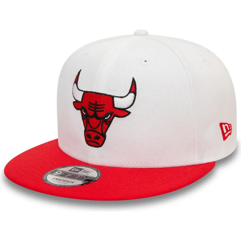 cepur-plakana-sarkans-snapback-9fifty-white-crown-patch-no-chicago-bulls-nba-no-new-era