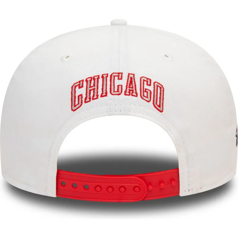 cepur-plakana-sarkans-snapback-9fifty-white-crown-patch-no-chicago-bulls-nba-no-new-era