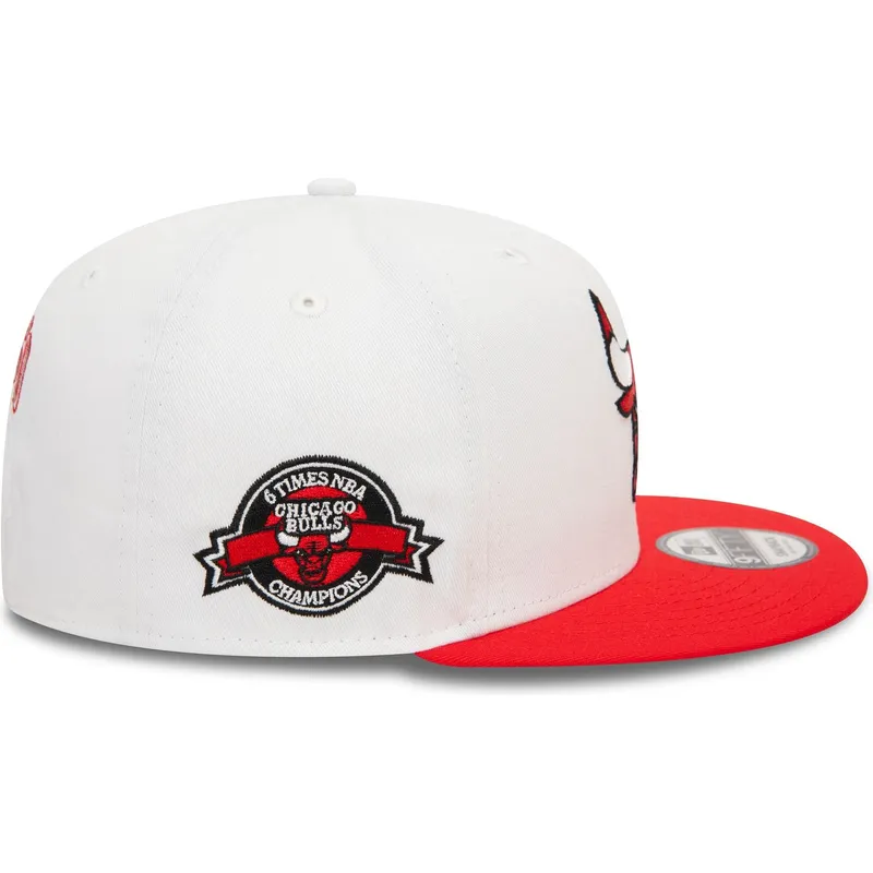 cepur-plakana-sarkans-snapback-9fifty-white-crown-patch-no-chicago-bulls-nba-no-new-era