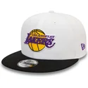 cepur-plakana-melns-snapback-9fifty-white-crown-patch-no-los-angeles-lakers-nba-no-new-era