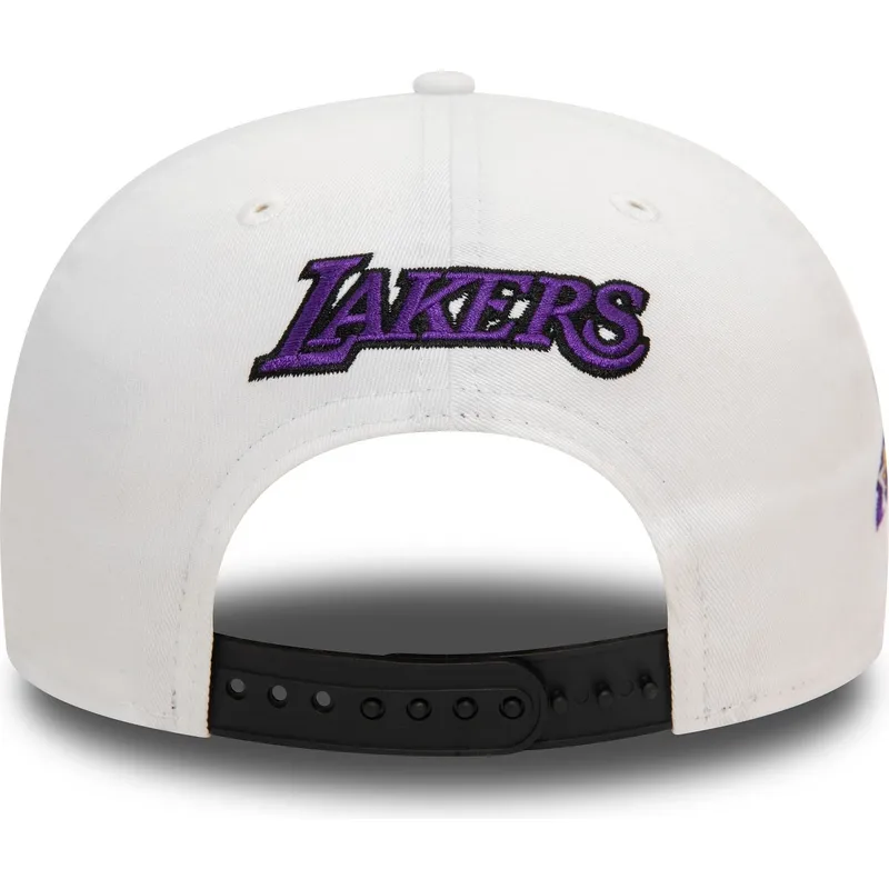 cepur-plakana-melns-snapback-9fifty-white-crown-patch-no-los-angeles-lakers-nba-no-new-era
