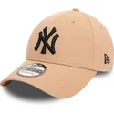 beige-gebogener-fitted-cap-mit-schwarzem-logo-39thirty-league-essential-der-new-york-yankees-mlb-von-new-era